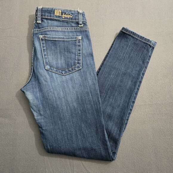 Kut From The Kloth Women 4 Skinny Mid Rise Blue Denim Jeans Medium Wash - Picture 2 of 12
